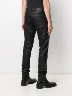 Alexander McQueen leather slim-cut jeans