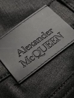 Alexander McQueen leather slim-cut jeans