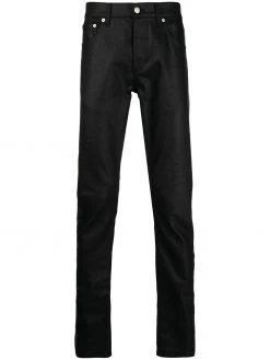 Alexander McQueen leather slim-cut jeans