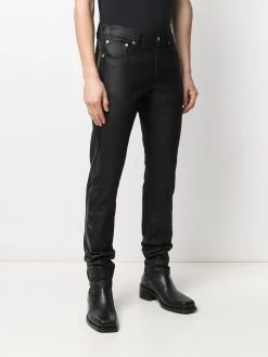 Alexander McQueen leather slim-cut jeans
