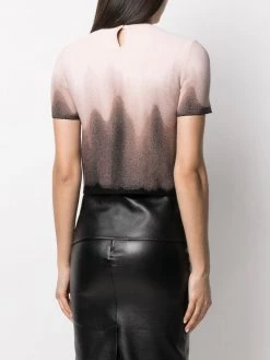 Alexander McQueen rose print cropped T-shirt