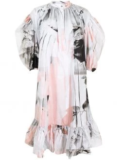 Alexander McQueen trompe-l'œil-effect poplin midi dress