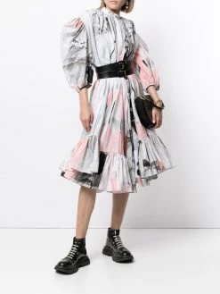 Alexander McQueen trompe-l'œil-effect poplin midi dress