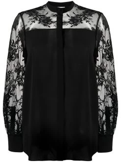 Alexander McQueen sheer panelling silk shirt