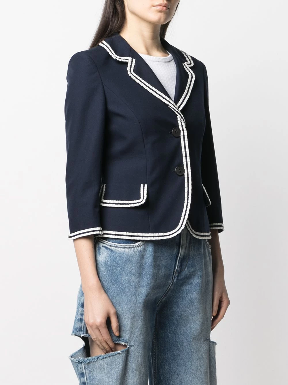 Cheap โค๏ธ Alexander McQueen Contrast trim blazer ๐ 3 Alexander McQueen contrast-trim blazer