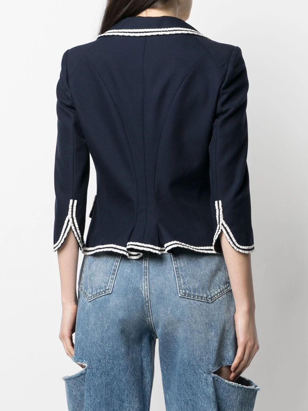 Cheap โค๏ธ Alexander McQueen Contrast trim blazer ๐ 4 Alexander McQueen contrast-trim blazer