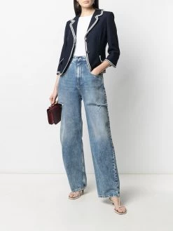 Alexander McQueen contrast-trim blazer