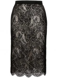 Alexander McQueen high-waisted lace pencil skirt
