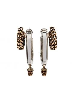 Alexander McQueen double hoop skull earrings