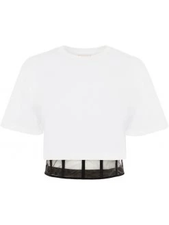 Alexander McQueen corset-detail T-shirt