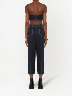Alexander McQueen contrast-stitch crop top