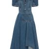 Alexander McQueen V-neck midi denim dress