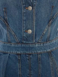 Alexander McQueen V-neck midi denim dress