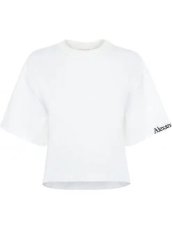 Alexander McQueen embroidered logo cropped T-shirt