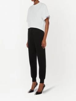 Alexander McQueen embroidered logo cropped T-shirt