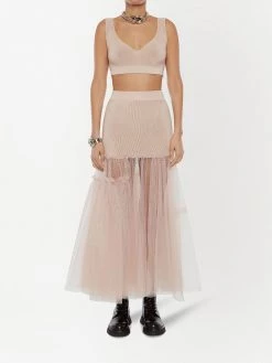 Alexander McQueen ribbed knit cropped top