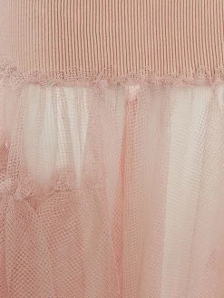 Alexander McQueen ribbed knit tulle panel skirt