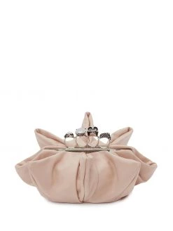 Alexander McQueen Four-Ring suede clutch