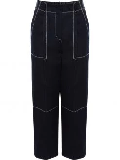 Alexander McQueen contrast-stitching cropped trousers