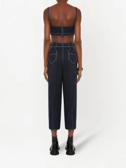 Alexander McQueen contrast-stitching cropped trousers
