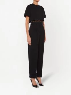 Alexander McQueen lace-hem cropped T-shirt