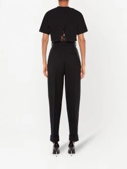 Alexander McQueen lace-hem cropped T-shirt