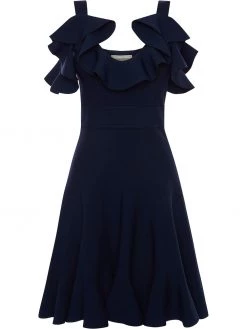 Alexander McQueen ruffled cold-shoulder dress