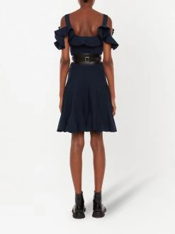 Alexander McQueen ruffled cold-shoulder dress