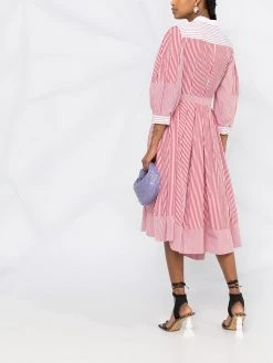 Alexander McQueen asymmetric striped dress