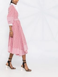 Alexander McQueen asymmetric striped dress