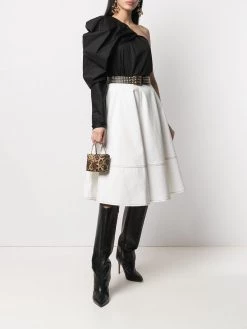 Alexander McQueen contrast-stitch midi skirt
