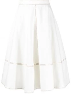 Alexander McQueen contrast-stitch midi skirt