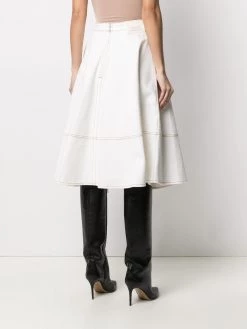 Alexander McQueen contrast-stitch midi skirt