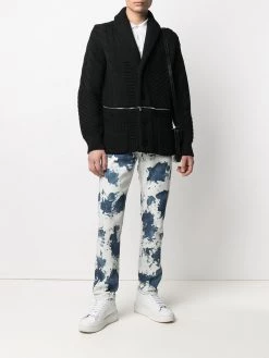 Alexander McQueen mix-knit wool cardigan