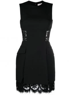 Alexander McQueen lace-panel detail sleeveless dress
