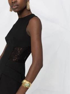 Alexander McQueen lace-panel detail sleeveless dress