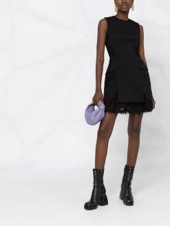 Alexander McQueen lace-panel detail sleeveless dress