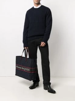 Alexander McQueen East West Selvedge logo tote bag