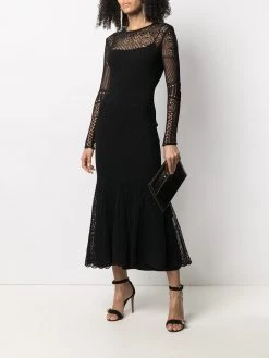 Alexander McQueen crochet knit flared evening dress