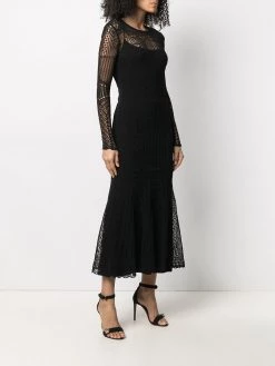 Alexander McQueen crochet knit flared evening dress