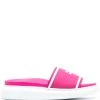 Alexander McQueen logo-print platform slides