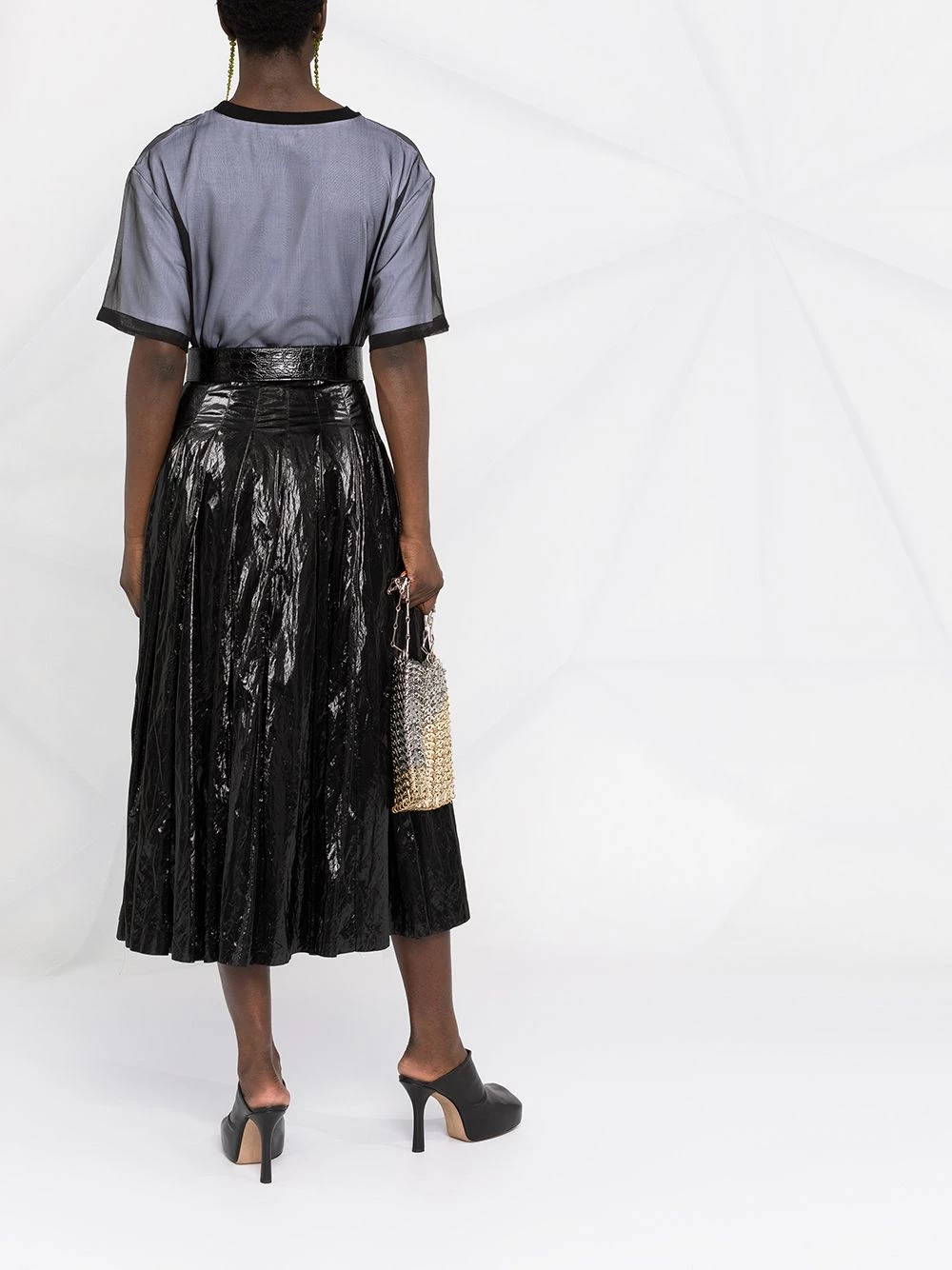 Hot Sale ๐ Alexander McQueen Mesh overlay T ๐ shirt ๐ฏ 6 Alexander McQueen mesh-overlay T-shirt