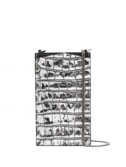 Alexander McQueen crocodile-effect phone bag