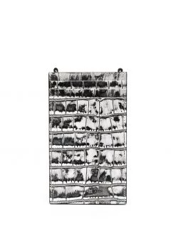 Alexander McQueen crocodile-effect phone bag