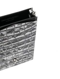 Alexander McQueen crocodile-effect phone bag