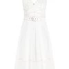 Alexander McQueen exposed-stitch flared dress