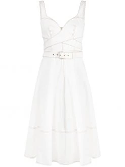 Alexander McQueen exposed-stitch flared dress