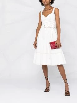 Alexander McQueen exposed-stitch flared dress