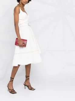 Alexander McQueen exposed-stitch flared dress