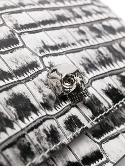 Alexander McQueen Skull distressed-effect crossbody bag